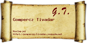 Gompercz Tivadar névjegykártya